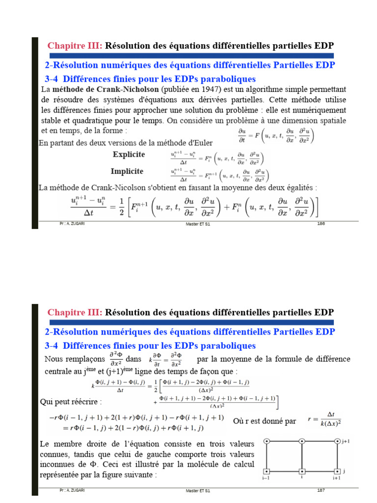 Résolution numérique des EDP par Crank-Nicholson | PDF | Équation aux ...