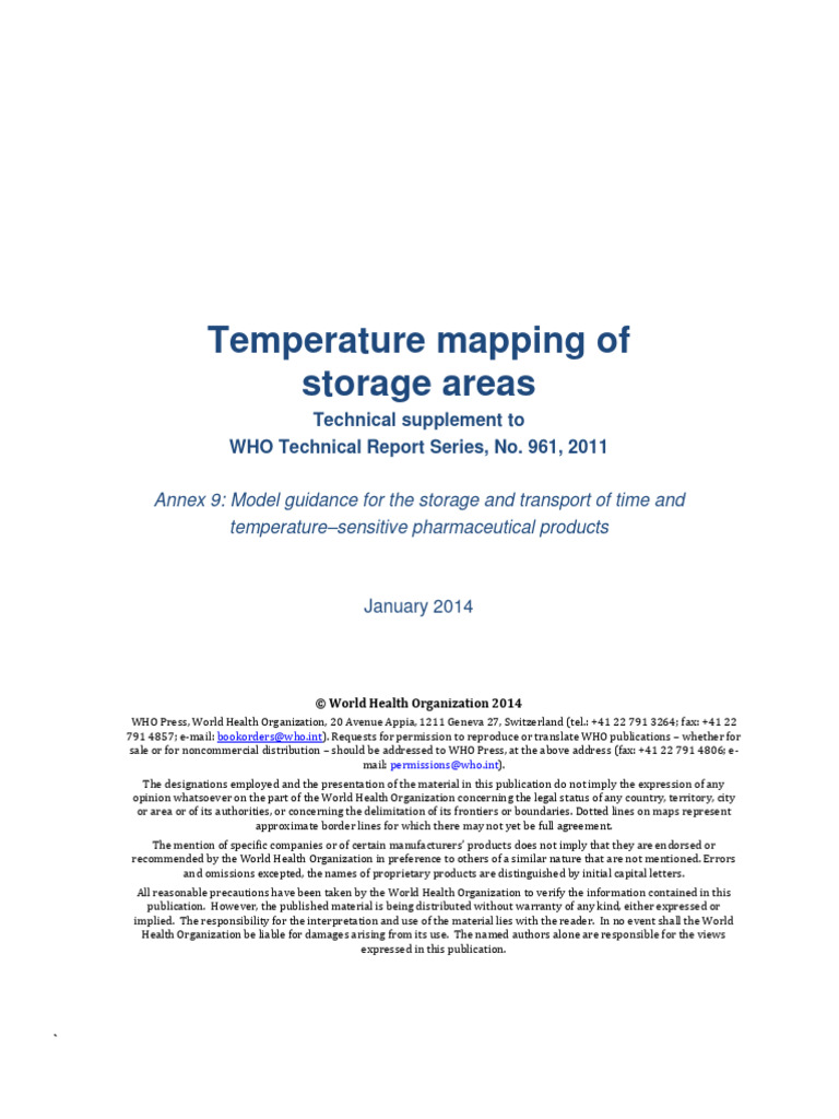 WHO Vaccine Storage Temperature Mapping | PDF | Calibration ...