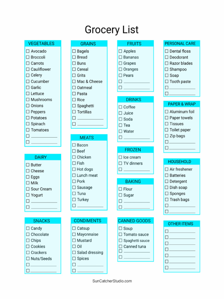 Master Grocery List | PDF