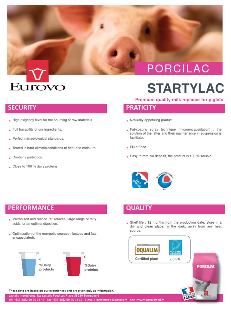 Premium Milk Replacer for Piglets | PDF | Milk | Chemistry