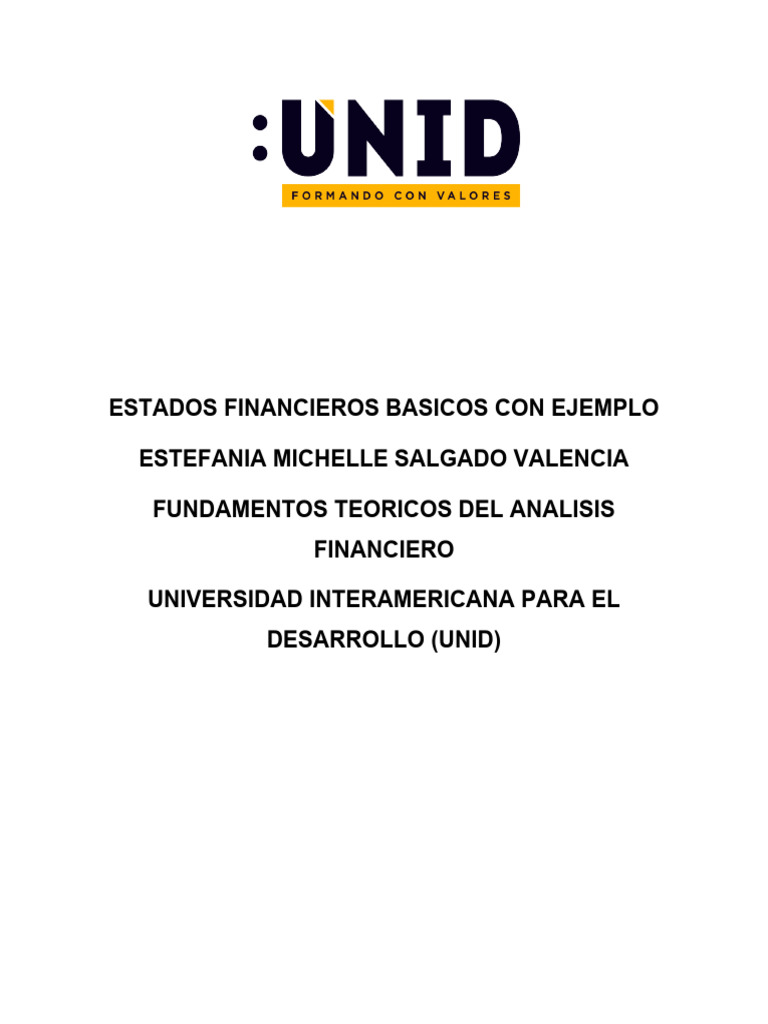 Estados Financieros Basicos Con Ejemplo Descargar Gratis Pdf