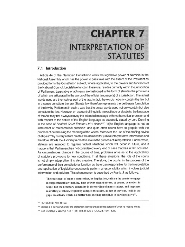 Chapter 7 - Interpretation of Statutes | PDF
