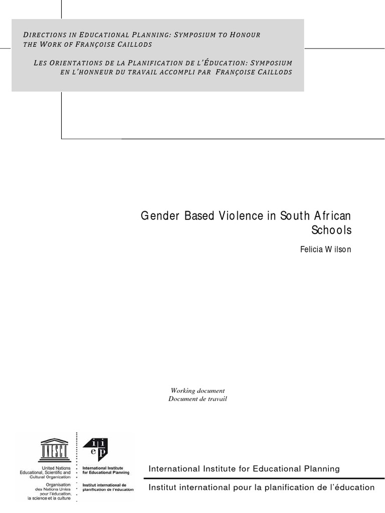Gender-Based Violence in South African Schools | PDF | Violence | Rape