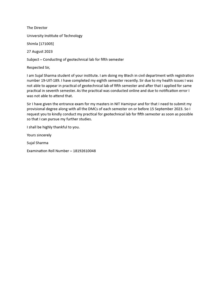 Request for Geotechnical Lab Practical | PDF