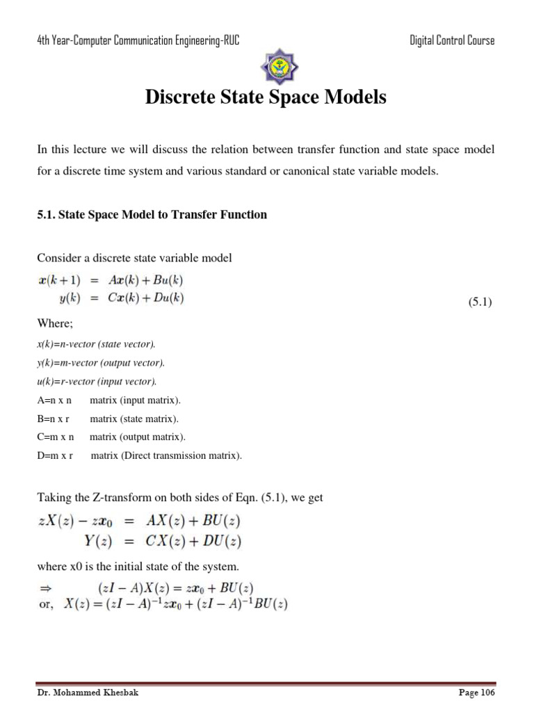 Digital Cont Lec p5 | PDF | Eigenvalues And Eigenvectors | Matrix ...