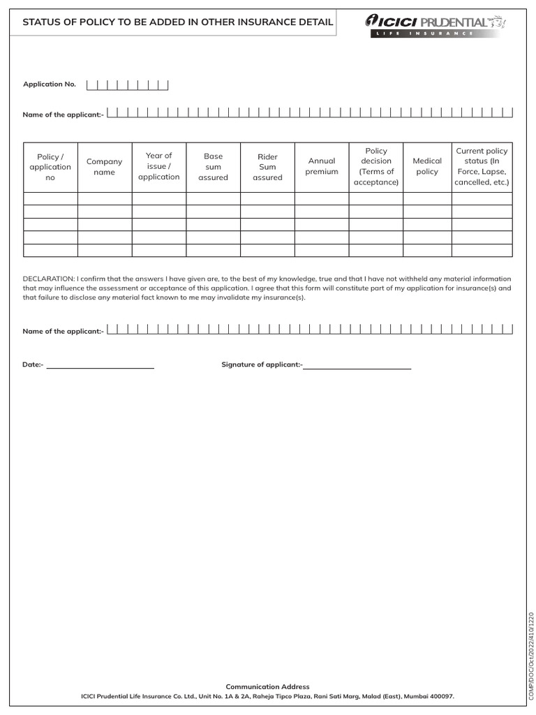 Insurance Application Status Overview | PDF