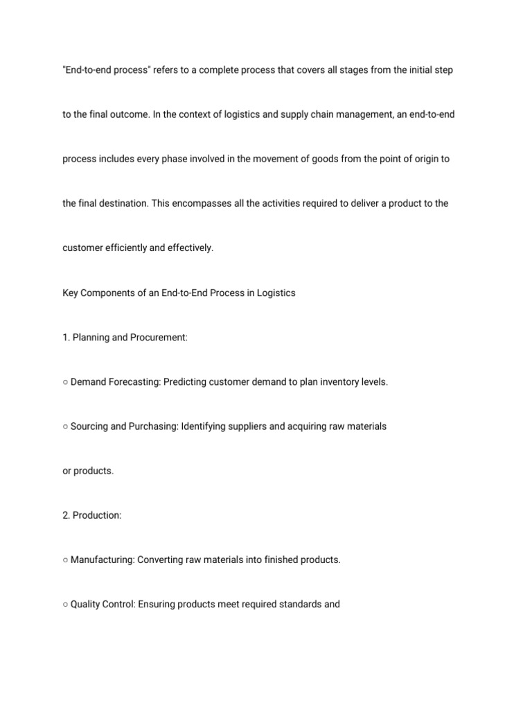 End to end process pdf