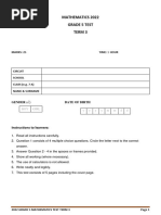 Grade 6 Term 1 Maths Test 2025 | PDF
