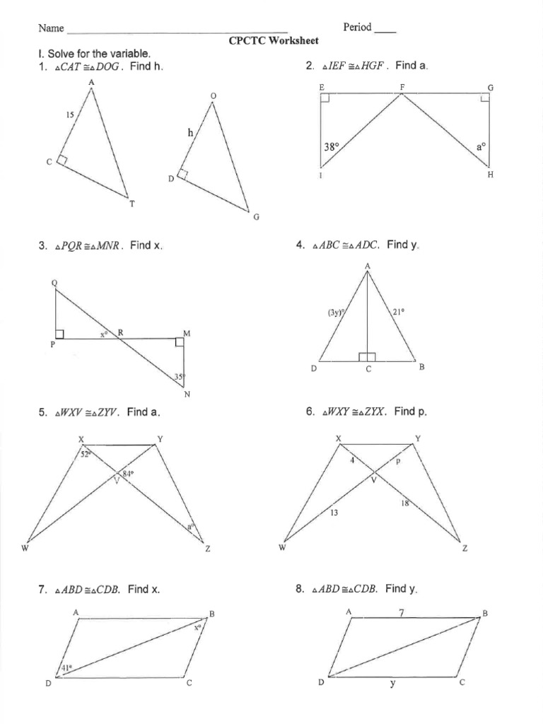 CPCTC Packet With Answers PDF