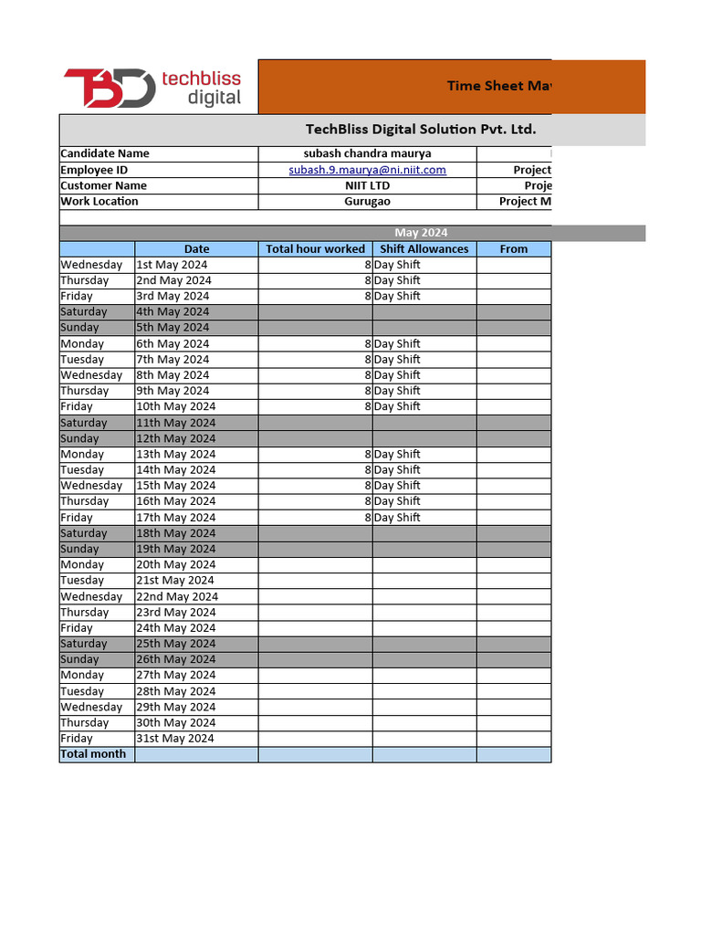 Time Sheet May 2024 PDF