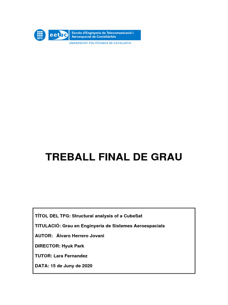 Structural Analysis Of A Cubesat Pdf Sputnik 1 Satellite