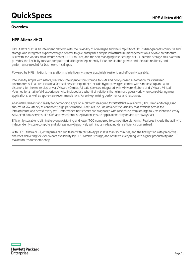 HPE Alletra dHCI-a00067739enw | PDF | Cloud Computing | Virtual Machine