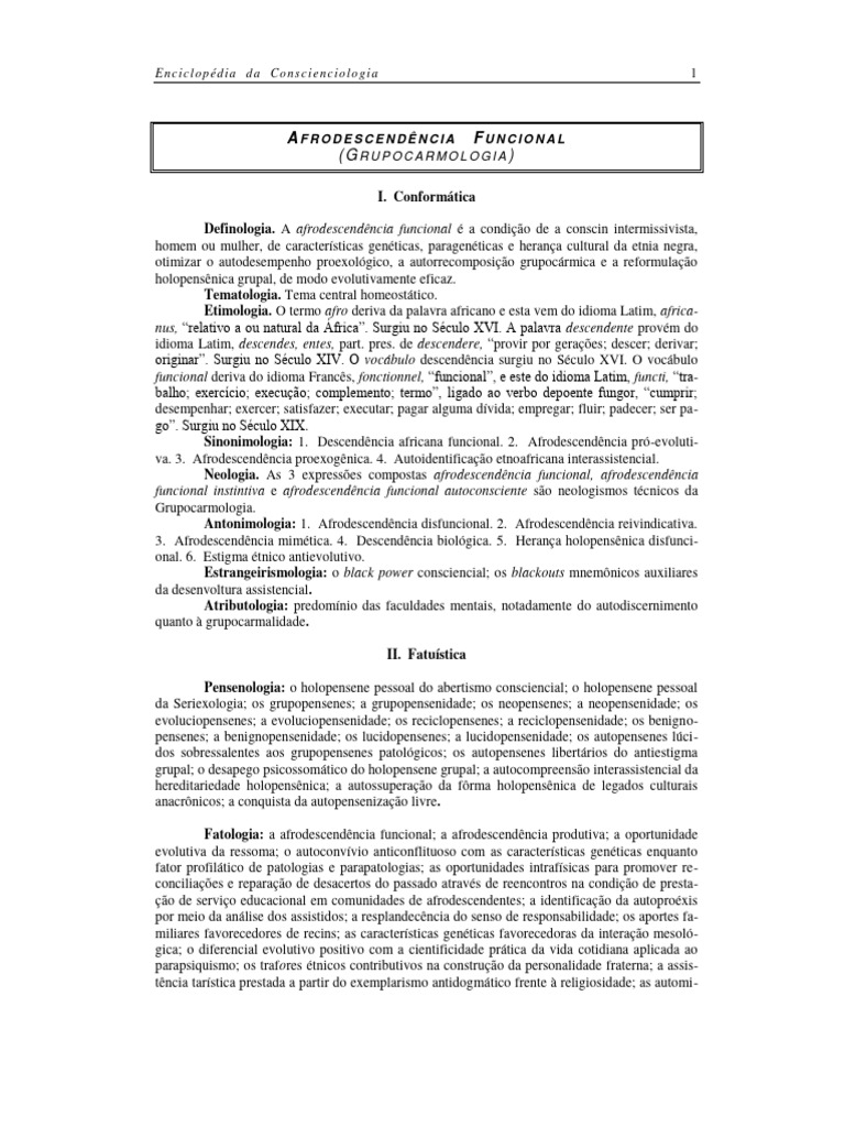 Afrodescendência e Evolução Consciencial | PDF | Homo
