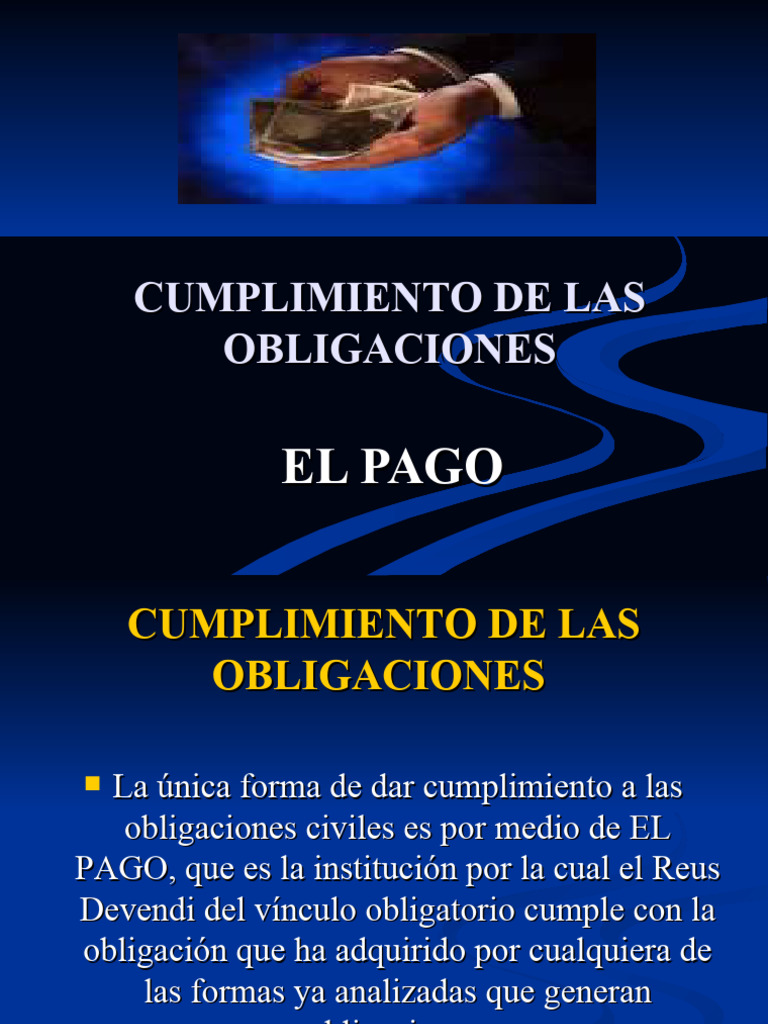 Cumplimiento de Las Obligaciones Presentacion | PDF | Pagos | Subrogación