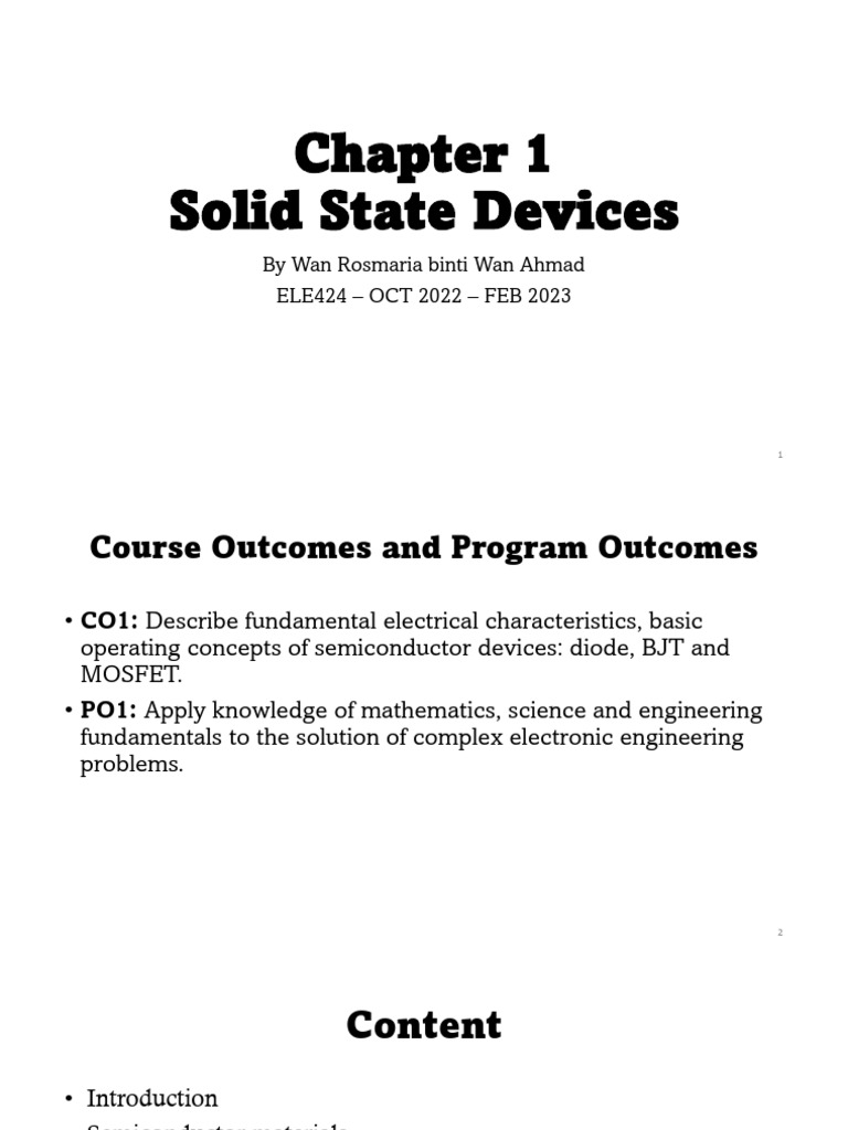 Fundamentals of Solid State Devices | PDF | P–N Junction | Doping ...