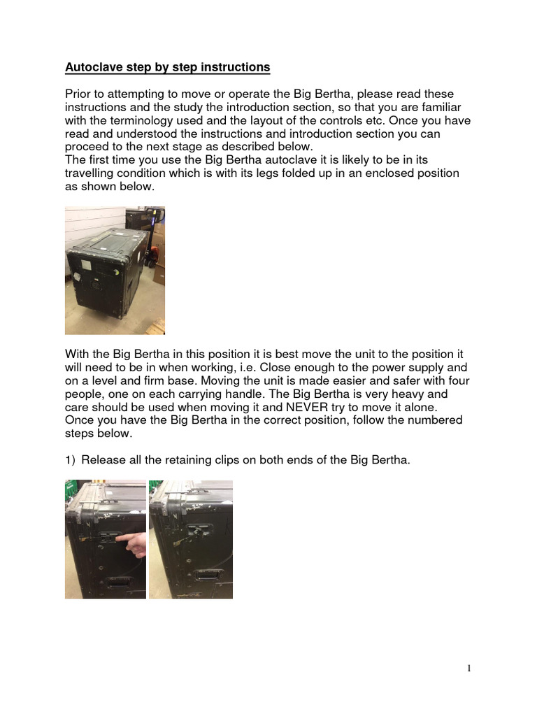 Autoclave Step By Step Instructions Pdf Door Pressure