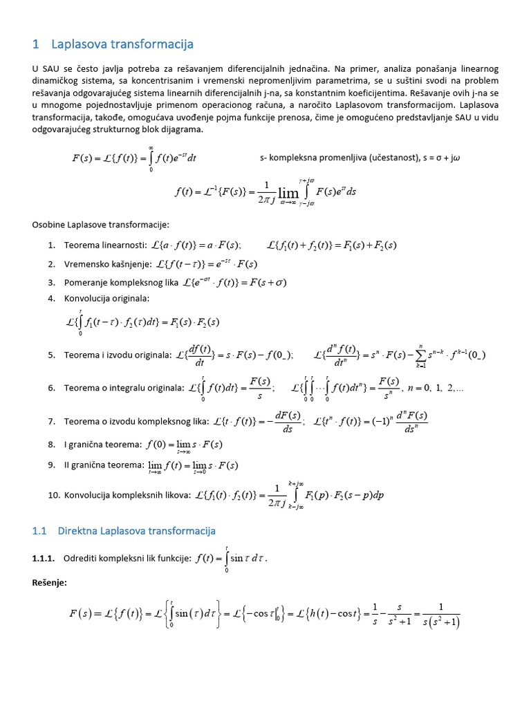 01 Laplasova Transformacija | PDF