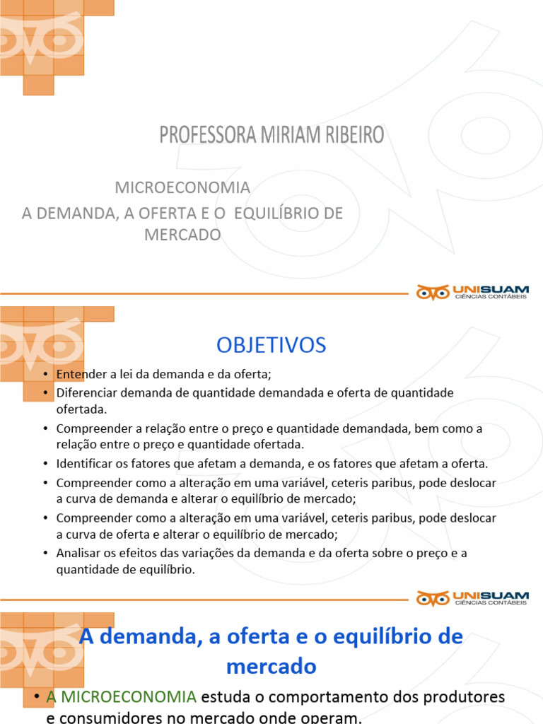 Demanda, Oferta e Equilíbrio de Mercado | PDF | Demanda | Oferta e procura