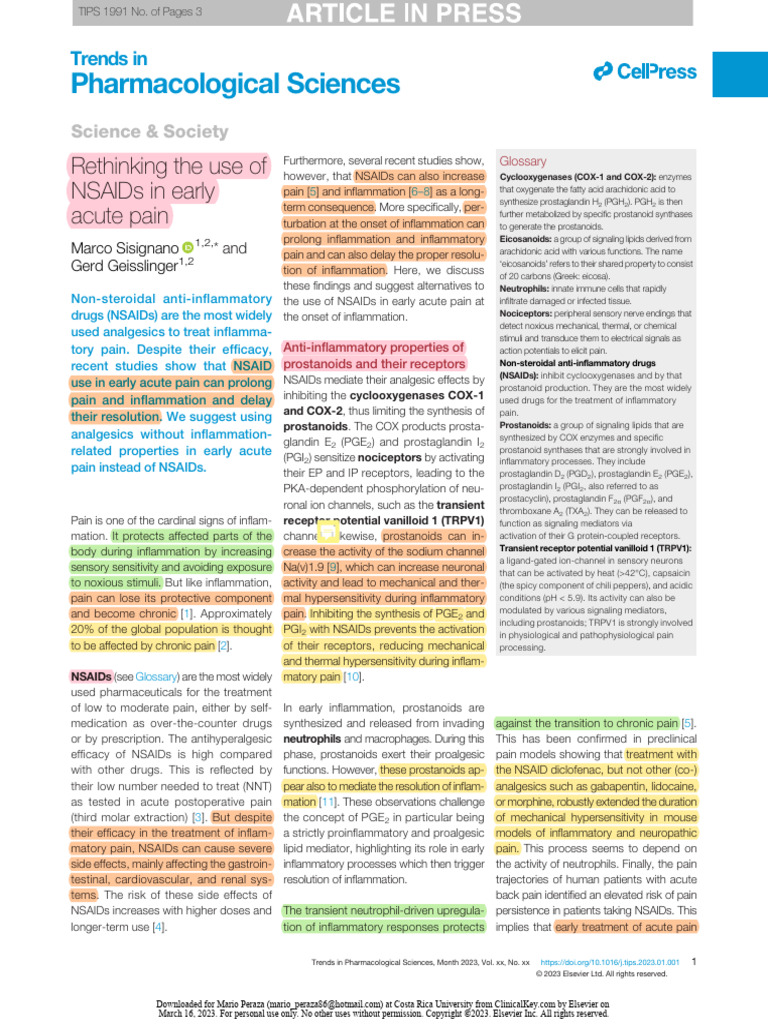 Rethinking NSAID Use in Acute Pain | PDF | Nonsteroidal Anti ...