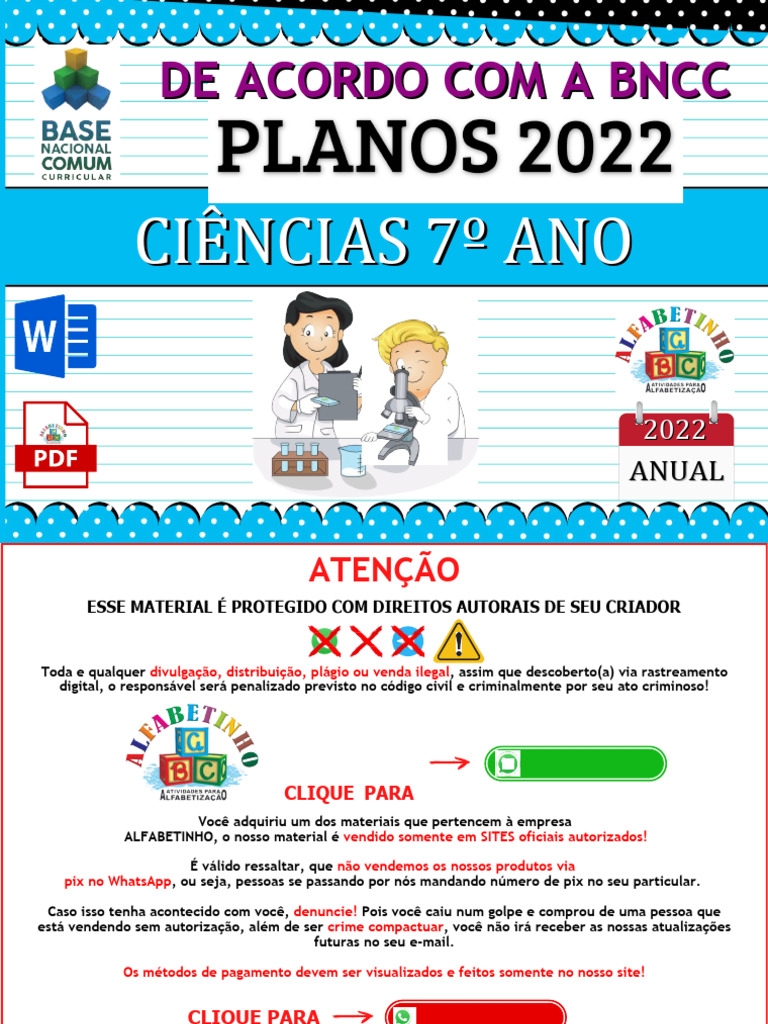 Planejamento de Ciências 7º Ano BNCC | PDF | Vida | Calor