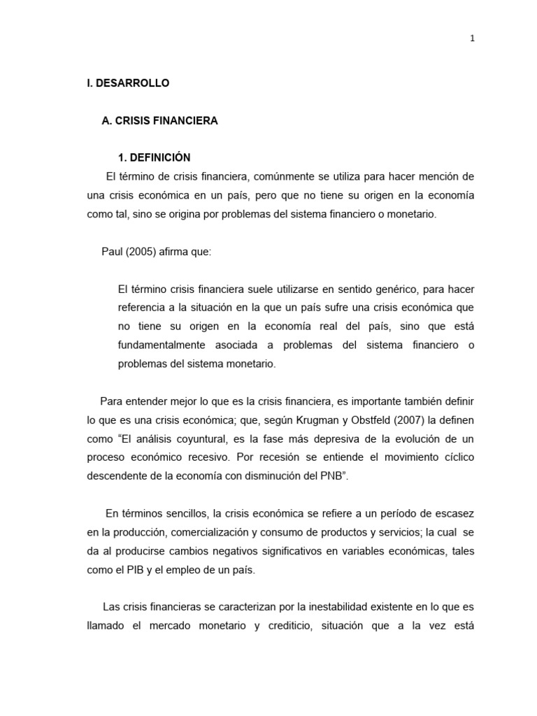Tipos y Causas de Crisis Financiera | PDF | Bancos | Moneda