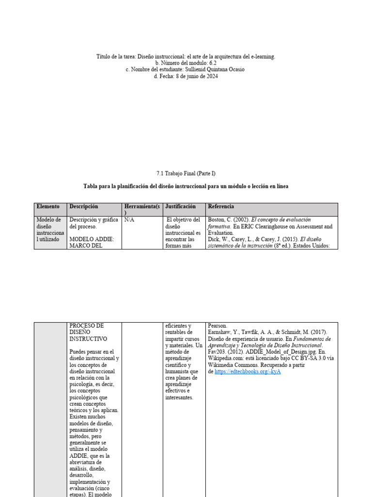 M7 - TAREA - 7.1 Sullienid 6.2 | PDF | Evaluación | Diseño instruccional, image size:768x1024