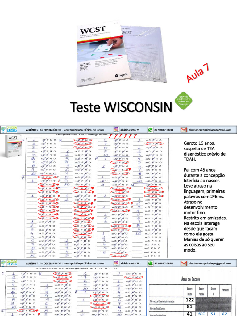 Aula 7. Teste Wisconsin | PDF
