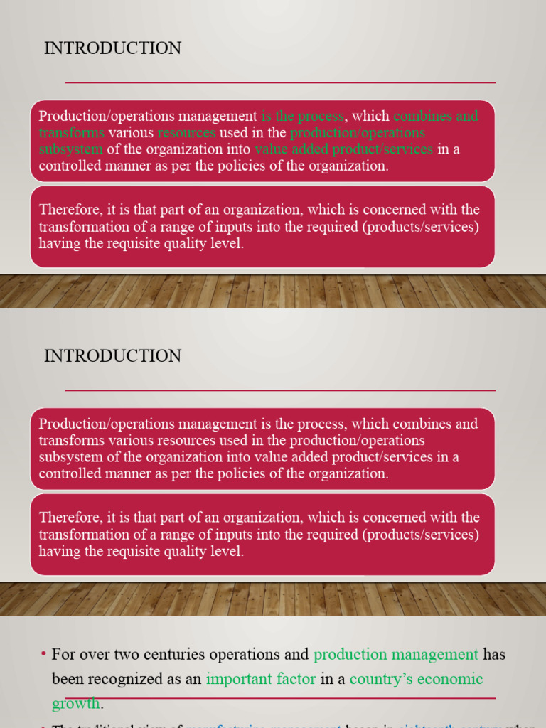 Overview of Production Management Systems | PDF | Operations Management ...