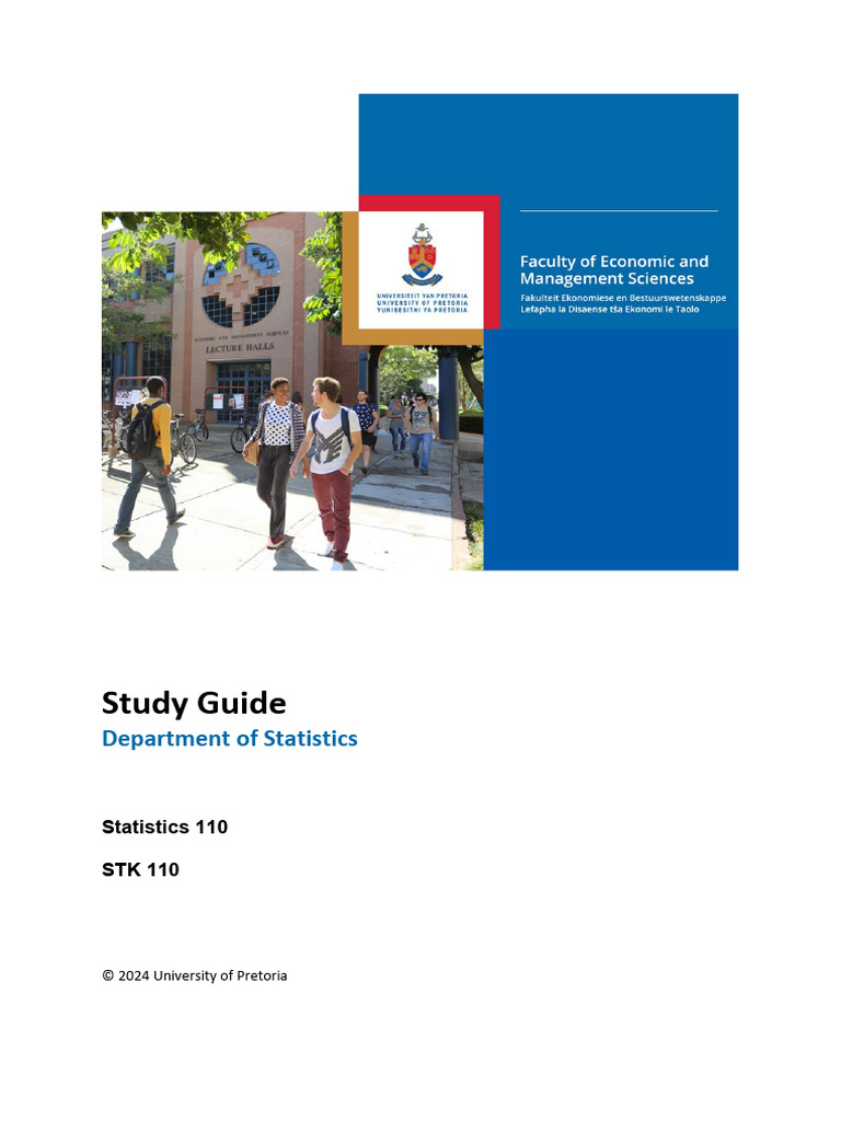 STK 110 Study Guide 2024 | PDF | Probability Distribution | Statistics