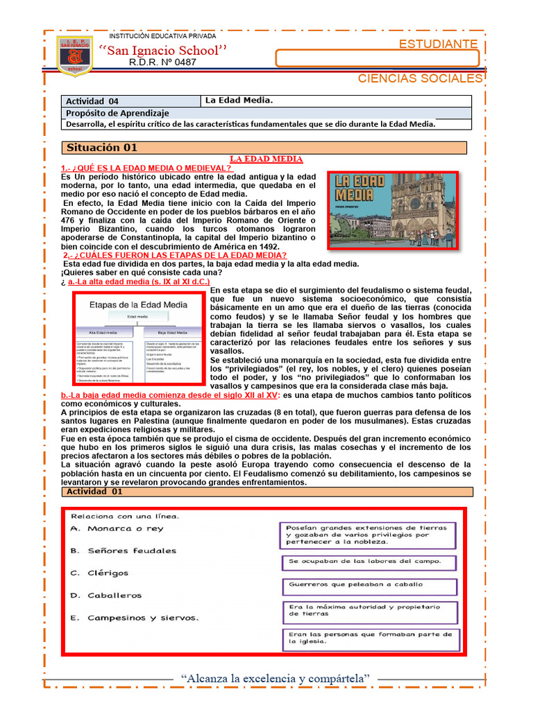 Características y etapas de la Edad Media | PDF | Edades medias ...