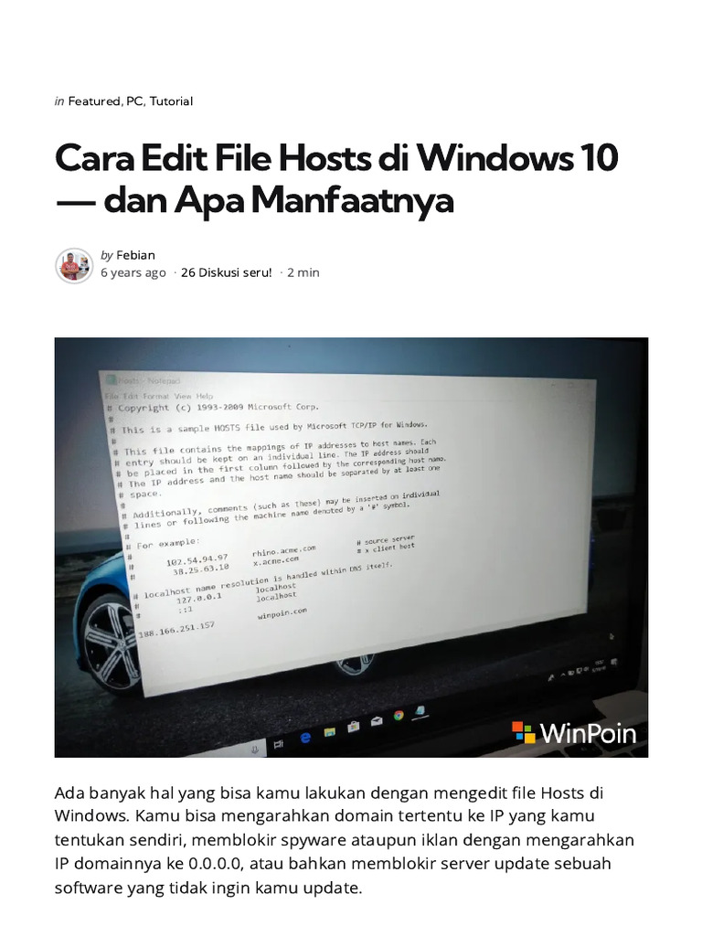 Edit File Hosts di Windows 10 | PDF
