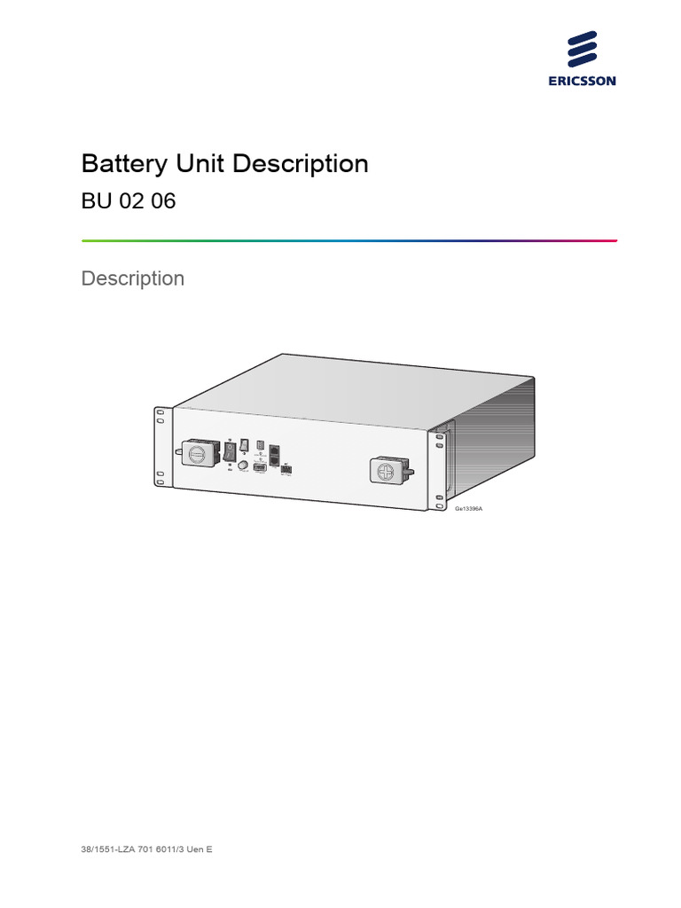 Battery Unit Description BU 02 06 | PDF | Switch | Electricity