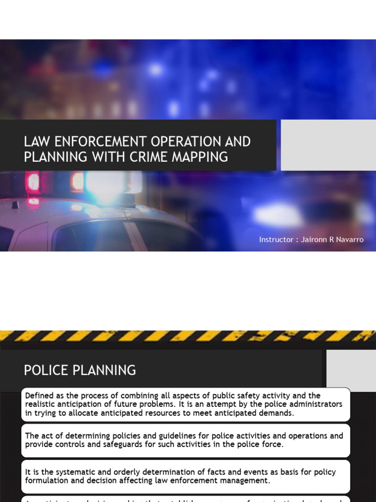 Law Enforcement Operation and Planning With Crime Mapping: Instructor ...