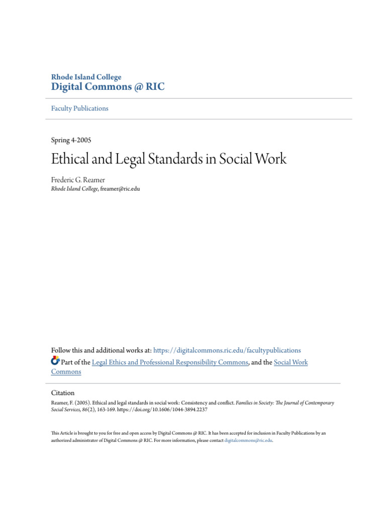 Ethical and Legal Standards in Social Work | PDF | Social Work ...