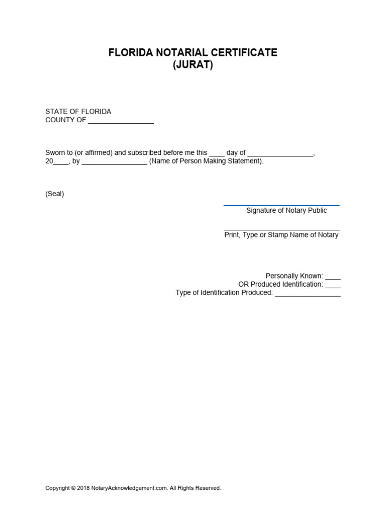 Florida-Notarial-Certificate-Jurat | PDF
