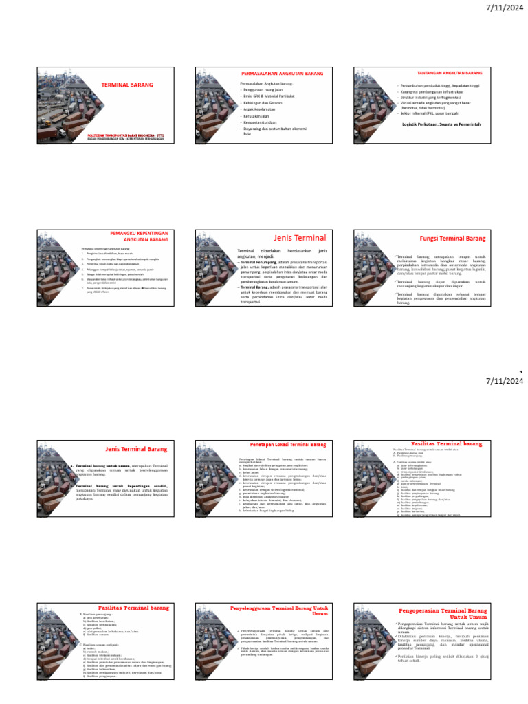 Permasalahan dan Solusi Terminal Barang | PDF