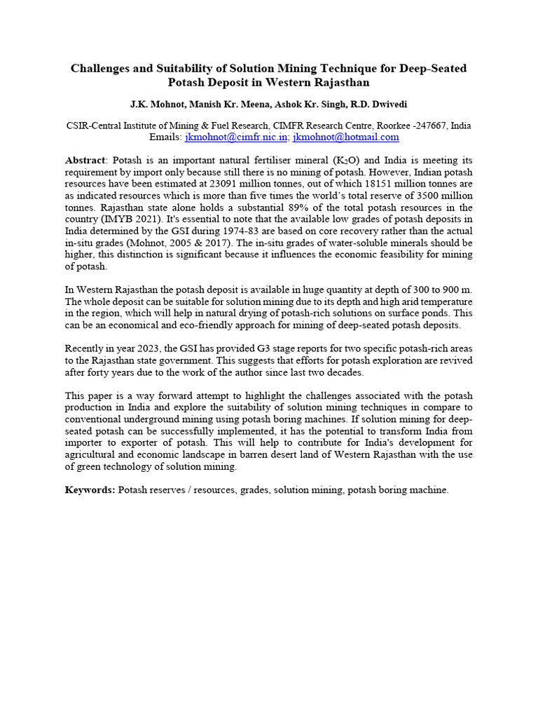 Abstract on potash mining by dr jk mohnot cimfr roorkee dt 31 10 2023