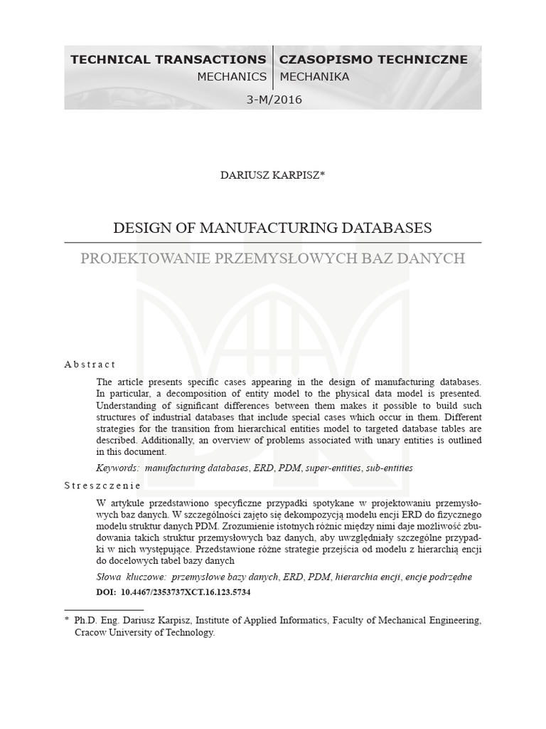 Manufacturing Database Design Guide | PDF | Databases | Information ...