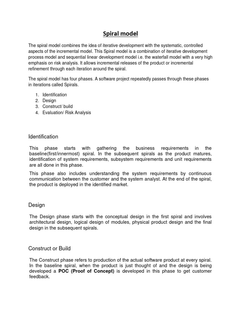 SDLC Spiral Model | PDF | Software Development Process | Software ...