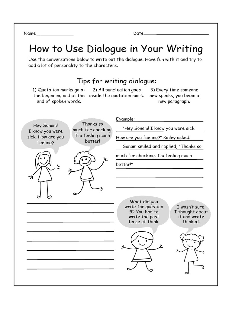 Grade 3 Dialogue Writing Guide | PDF
