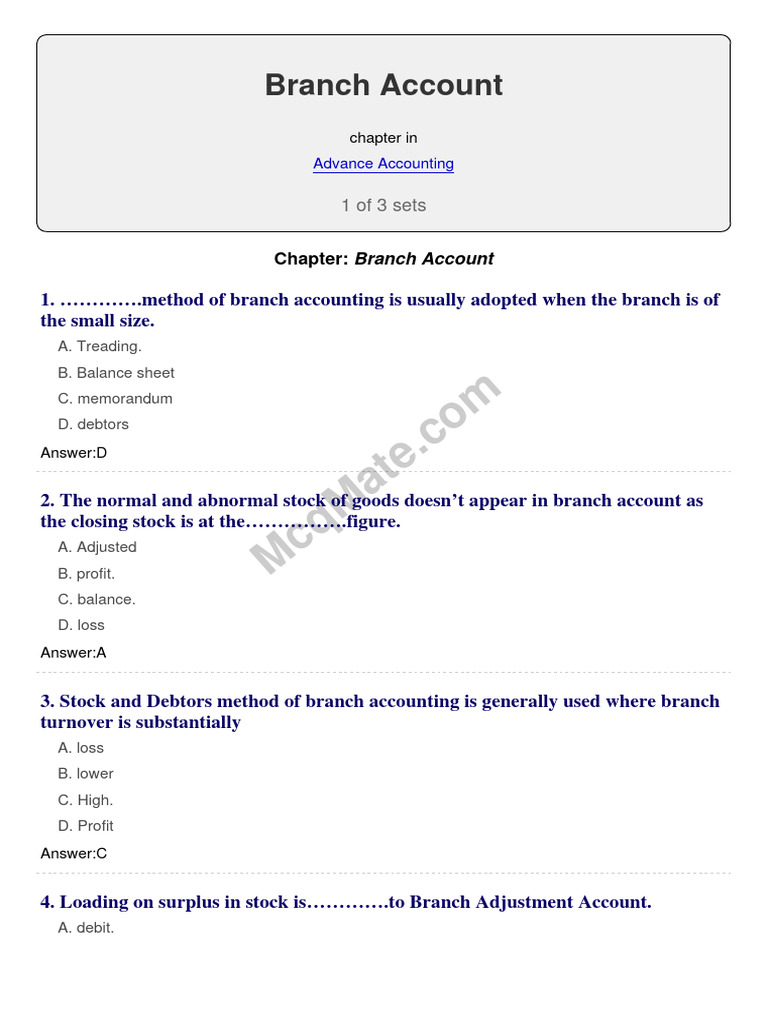 Branch-Account-Advance-Accounting (Set 1) - 240426 - 113043 | PDF ...
