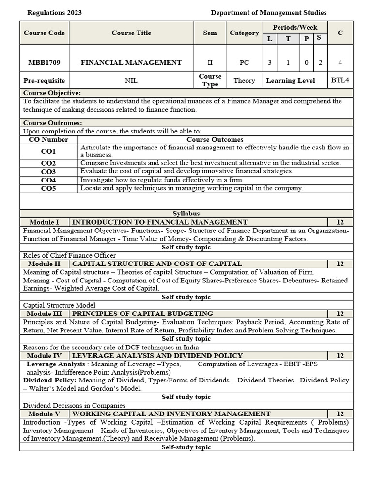 II Sem Syllabi - MKCE - 01.03.2024 Approved | PDF | Human Resource ...