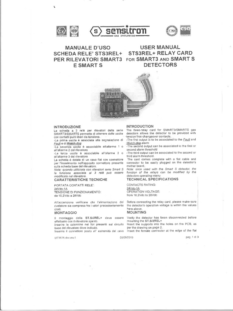 Sensitron Scheda STS3REL Modello NUOVO | PDF