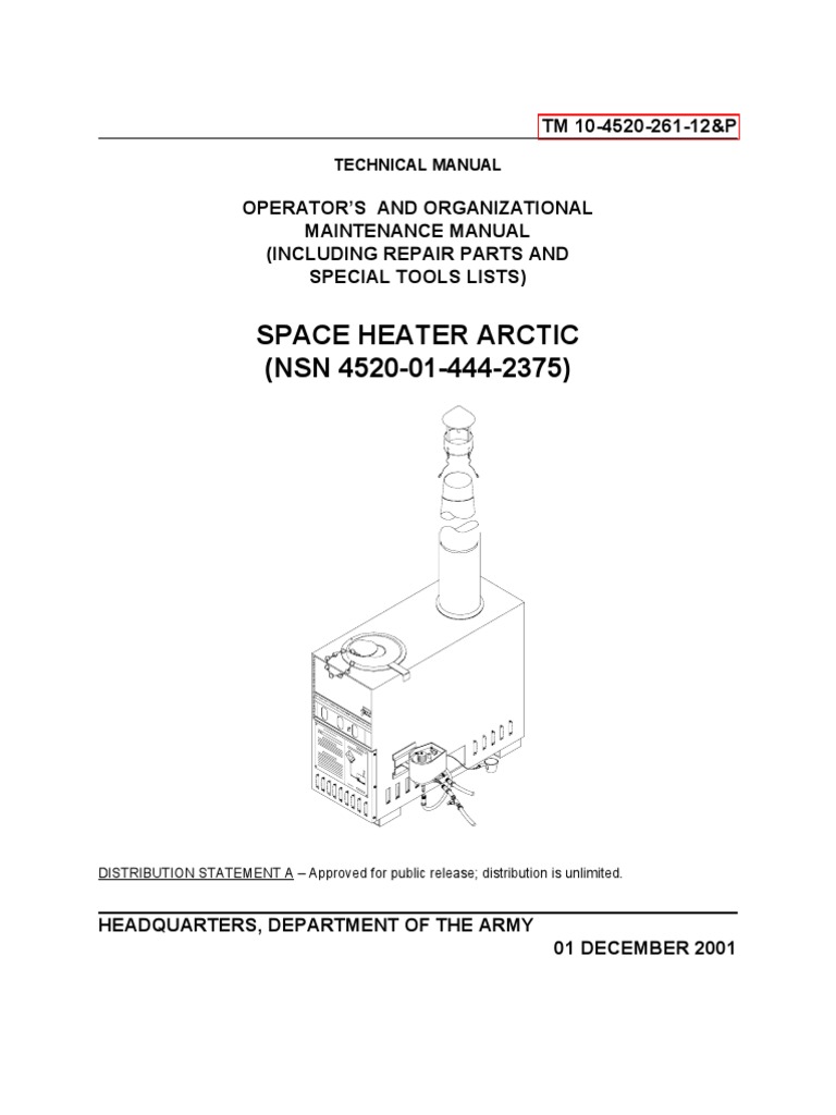 HDT SHA Space Heater Artic Manual Chimney Hvac