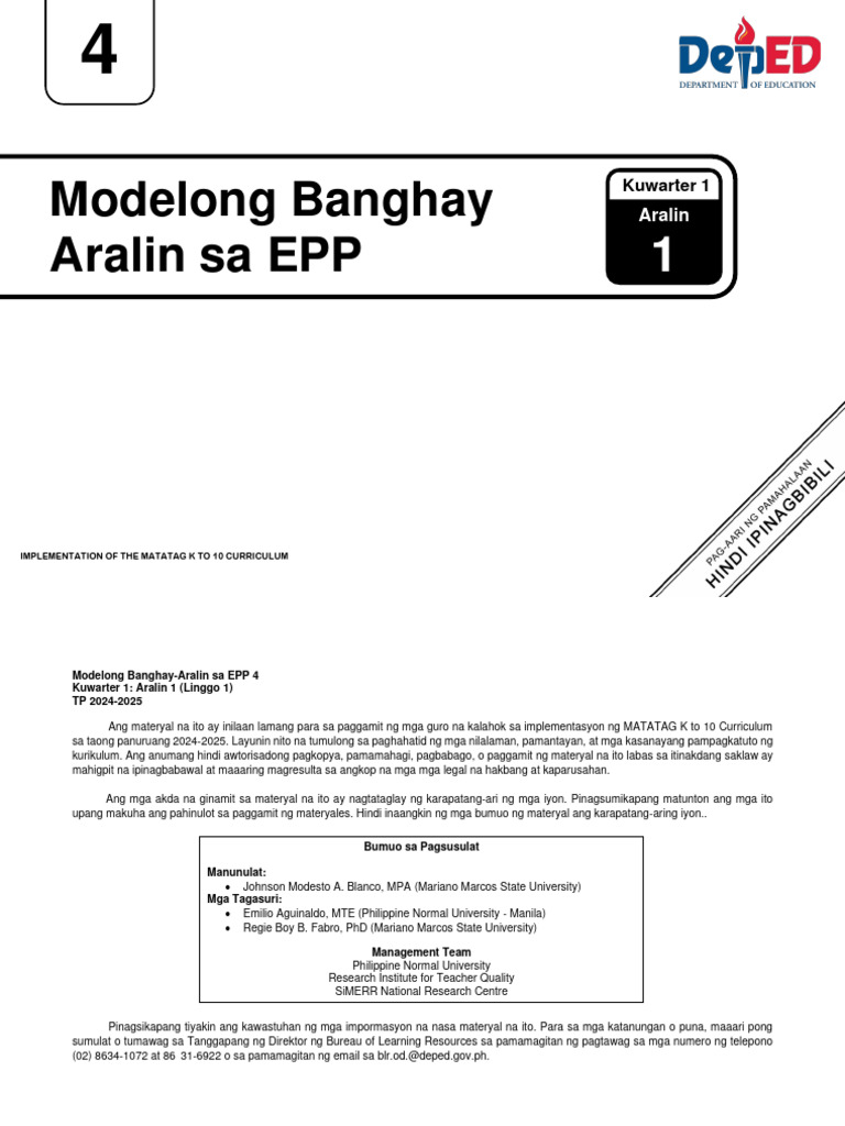 Q1 le epp 4 lesson 1 week 1 pdf