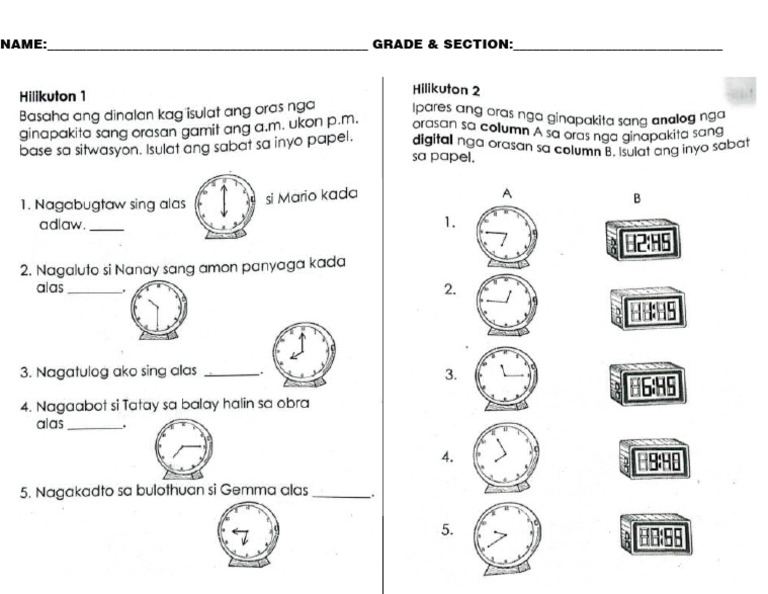 Clock Worksheets | PDF | Career & Growth | Business