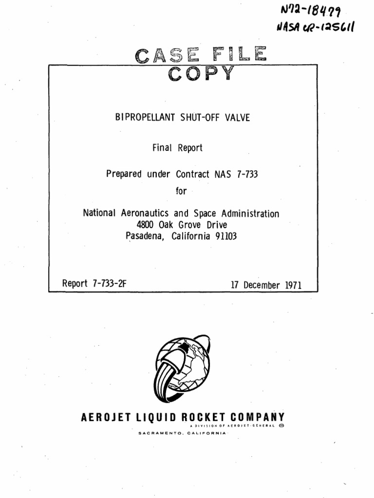 ShutOff Valves NASA | PDF | Valve | Actuator