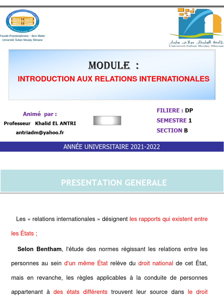 Introduction aux relations internationales | PDF | État | Loi ...