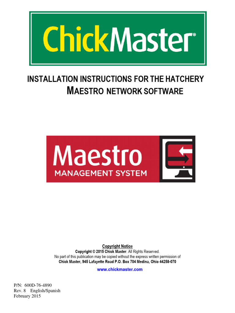 Hatchery Maestro Software Installation Guide | PDF | Backup | Computer File