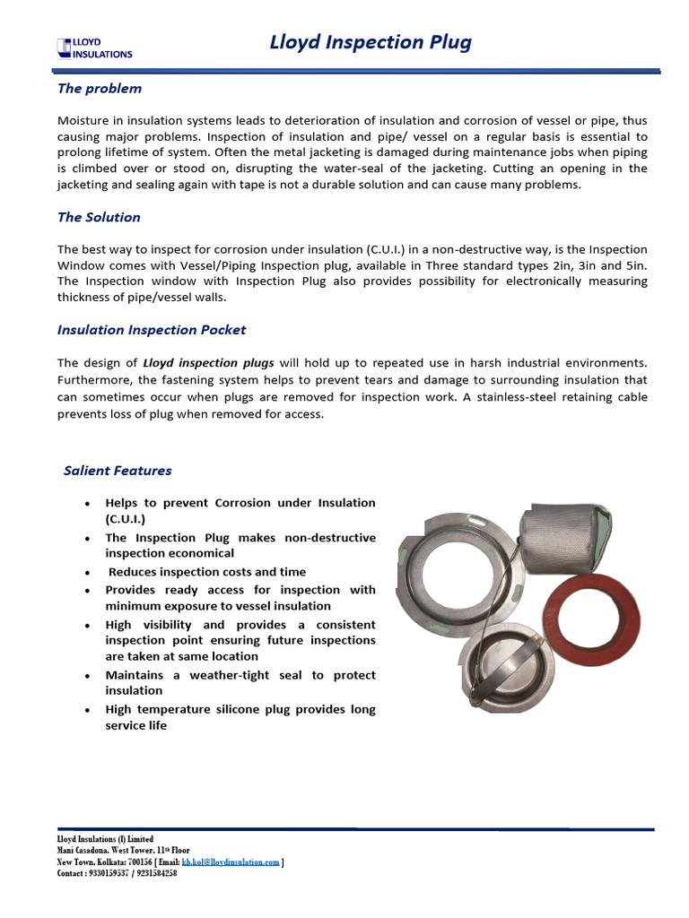Lloyd Inspection Plugs for CUI Prevention | PDF | Electrical Connector ...
